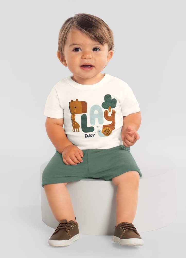 Foto do produto Conj camiseta e bermuda moletinho 27397